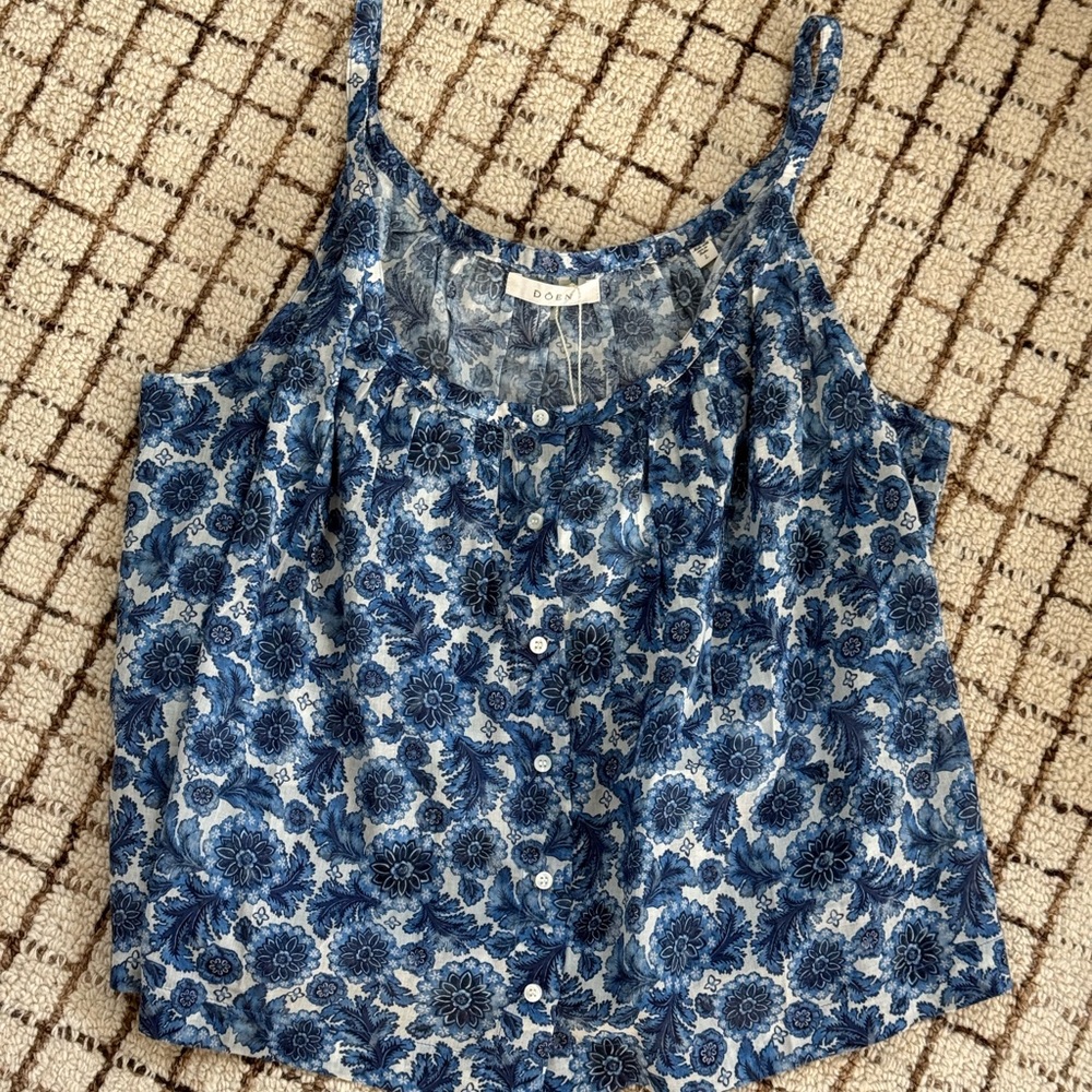 DÔEN Floral Blue Nalina Top